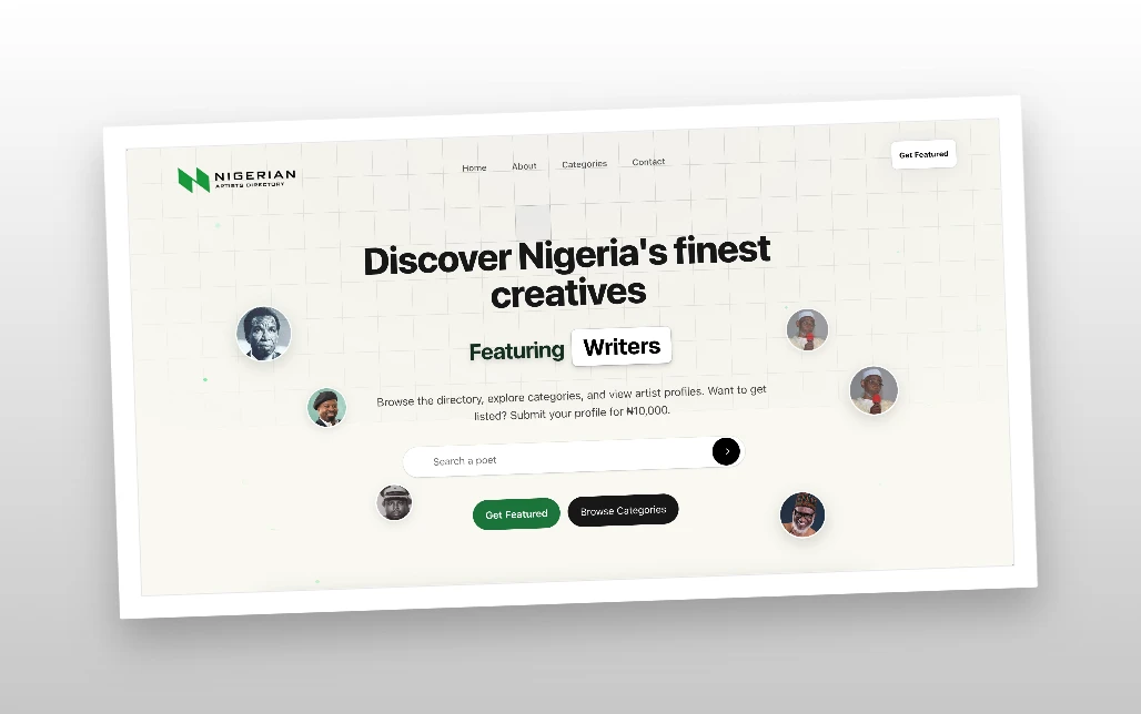 Nigerian Artists Directory (NAD) project screenshot
